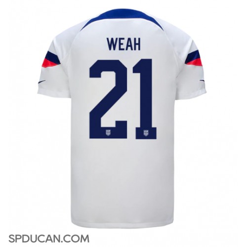 Muški Nogometni Dres Ujedinjene države Timothy Weah #21 Domaci SP 2022 Kratak Rukav